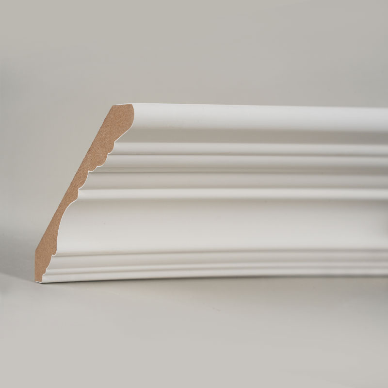 قالب تاج MDF (مجهز بالحشو وأبيض لؤلؤي) 3/5 بوصة × 4 1/2 بوصة